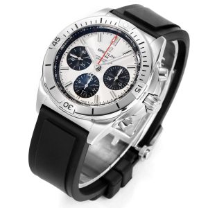 Alternative view of BLS New Arrival - Breitling Chronomat Collection, inspired by the Italian Air Force's "Tri-Color Arrow," is the chronograph favored by explorers.Crafted with meticulous attention to detail, it features: 1. The exclusive Breitling B01 automatic mechanical movement 2. A stainless steel case with a screw-down caseback 3. A ratcheted unidirectional bezel and a screw-down crown with dual seals 4. A domed sapphire crystal with anti-reflective coating on both sides. Worth owning.